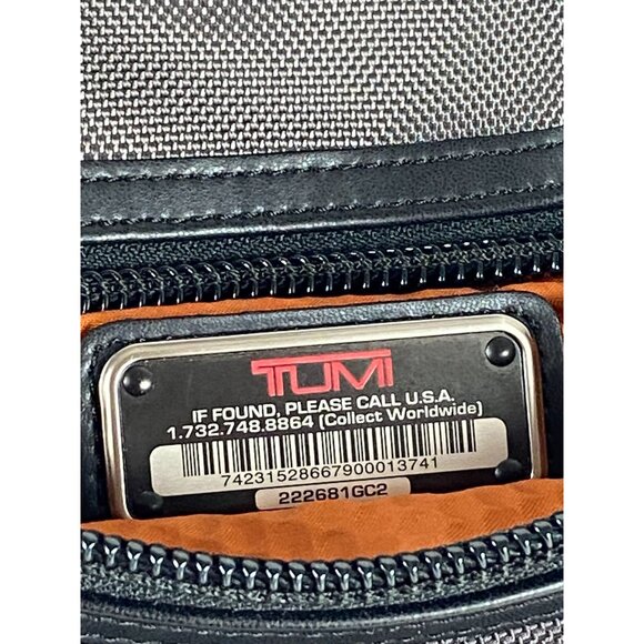 TUMI Parrish Leather Trim Camo Laptop Storage Unisex Backpack Black/Gray F179 - Picture 7 of 8